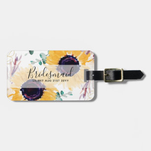 Étiquette À Bagage Fleurs de soleil personnalisées Présentatrices Cad
