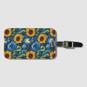 Étiquette À Bagage Fleurs de soleil Van Gogh et nuit étoilée (Devant Horizontal)