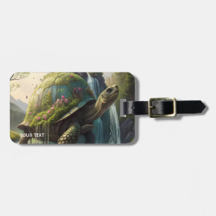 Étiquette À Bagage Fleurs de tortue de forêt mignonnes fantastiques