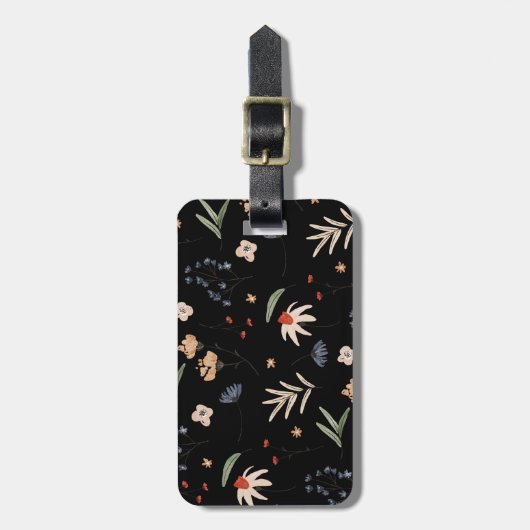 Étiquette À Bagage Fleurs d'eau simples 1 (Devant Vertical)