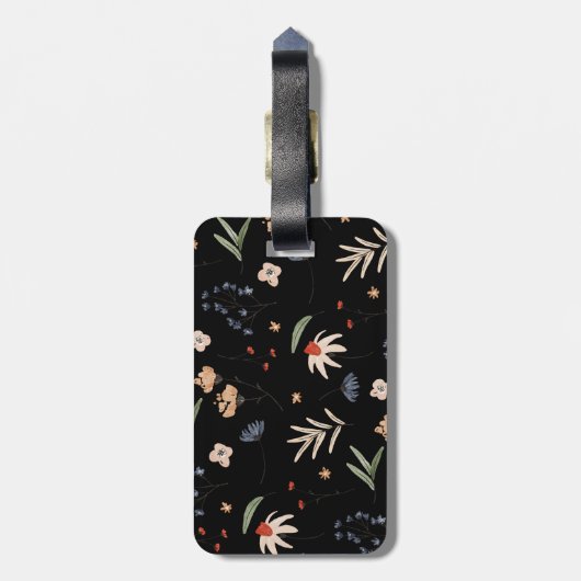 Étiquette À Bagage Fleurs d'eau simples 1 (Dos Vertical)