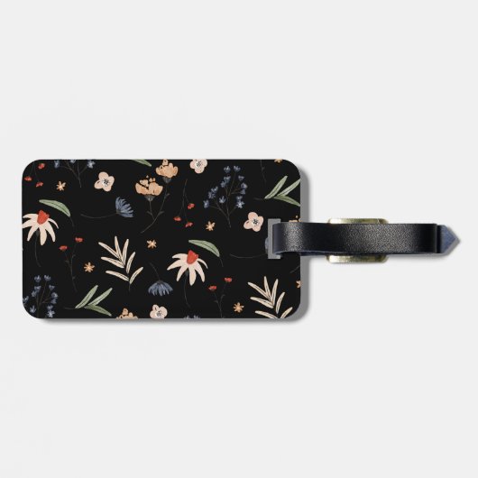 Étiquette À Bagage Fleurs d'eau simples 1 (Dos horizontal)