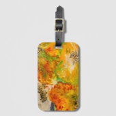 Étiquette À Bagage Fleurs d'été abstrait Orange or jaune (Devant Vertical)