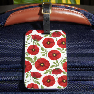 Étiquette À Bagage Fleurs d'été joyeuses floraison de pavot