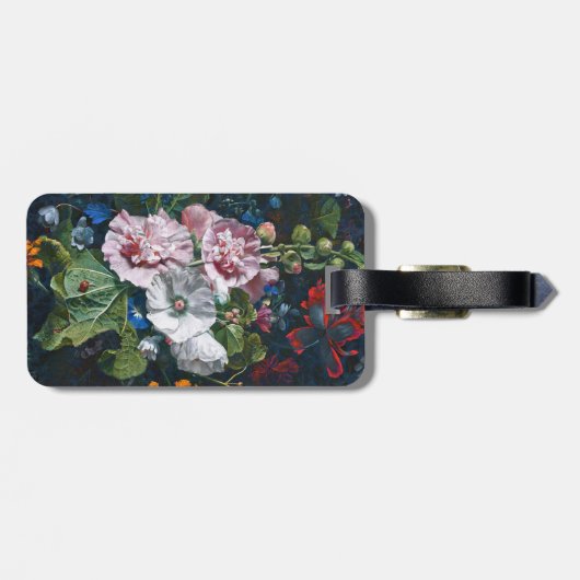 Étiquette À Bagage Fleurs d'été Nom du monogramme (Dos horizontal)