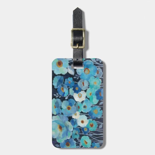 Étiquette À Bagage Fleurs d'indigo (Devant Vertical)