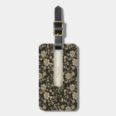 Étiquette À Bagage Fleurs d'or élégantes - Personnalisées (Devant Vertical)