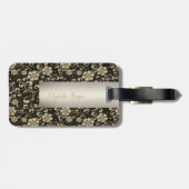 Étiquette À Bagage Fleurs d'or élégantes - Personnalisées (Dos horizontal)