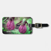 Étiquette À Bagage Fleurs d'orchidée rose sauvage Fleurs d'orchidées  (Devant horizontal)