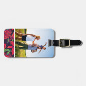 Étiquette À Bagage Fleurs et colibris faits sur commande de photo (Devant horizontal)