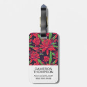 Étiquette À Bagage Fleurs et colibris faits sur commande de photo (Dos Vertical)