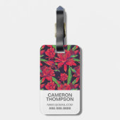 Étiquette À Bagage Fleurs et colibris faits sur commande de photo (Dos Vertical)