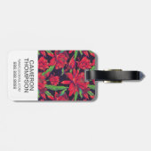 Étiquette À Bagage Fleurs et colibris faits sur commande de photo (Dos horizontal)