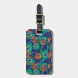 Étiquette À Bagage Fleurs Et Plumes