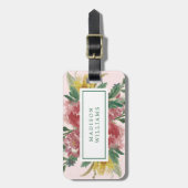 Étiquette À Bagage Fleurs florales (Devant Vertical)
