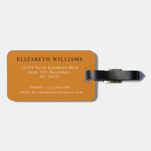 Étiquette À Bagage Fleurs florales customisées (Dos horizontal)