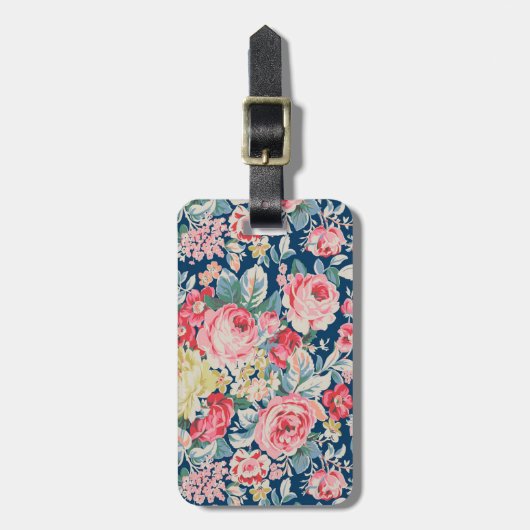 Étiquette À Bagage Fleurs florissantes modernes adorables (Devant Vertical)