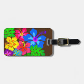 Étiquette À Bagage Fleurs hawaïennes Hibiscus Art (Devant horizontal)