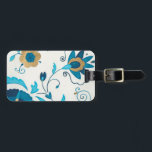 Étiquette À Bagage Fleurs Indigo dorées avec Arrière - plan blanc<br><div class="desc">Une Erica J. Vess originale,  dorée fleurs d'indigo reposent sur un arrière - plan blanc. Un tableau simple et subtil que tout le monde aimerait recevoir en cadeau!</div>