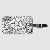 Étiquette À Bagage Fleurs inspirées (Devant Horizontal)