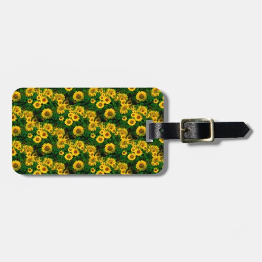 Étiquette À Bagage fleurs jaunes (Devant horizontal)