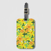 Étiquette À Bagage fleurs jaunes (Devant Vertical)