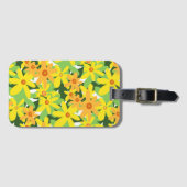 Étiquette À Bagage fleurs jaunes (Devant Horizontal)