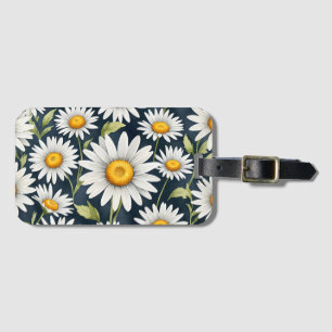 Étiquette À Bagage Fleurs marguerites multiples