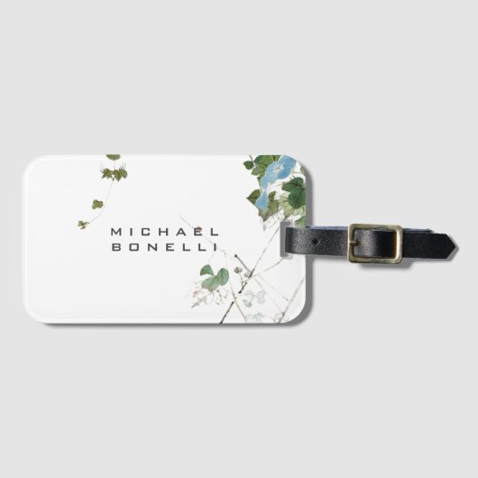 Étiquette À Bagage Fleurs Moderne Nom Propre Professionnel (Devant Horizontal)