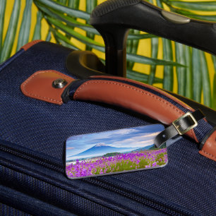 Étiquette À Bagage Fleurs Mont Fugi Japon