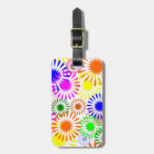 Étiquette À Bagage Fleurs multicolores (Devant Vertical)
