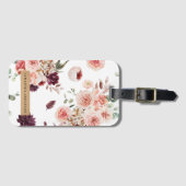 Étiquette À Bagage Fleurs Pastel Modernes & Cadeau Personnalisé Kraft (Devant Horizontal)
