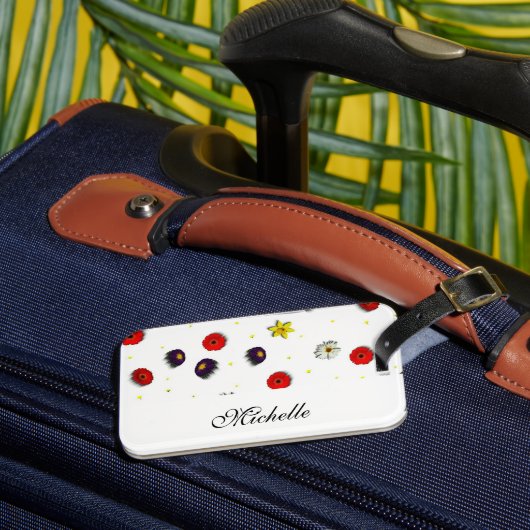 Étiquette À Bagage Fleurs printanières décoratives personnalisées bla (Insitu Rectoal 3)