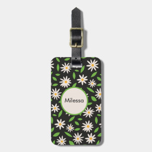 Étiquette À Bagage Fleurs Retro Daisy sur étiquette de bagage personn