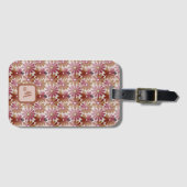 Étiquette À Bagage Fleurs rétro esthétiques - Monogrammes (Devant Horizontal)
