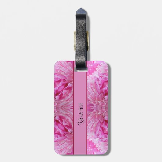Étiquette À Bagage Fleurs roses (Dos Vertical)