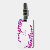 Étiquette À Bagage Fleurs roses chaudes (Devant Vertical)