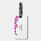Étiquette À Bagage Fleurs roses chaudes (Dos Vertical)