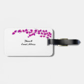 Étiquette À Bagage Fleurs roses chaudes (Dos horizontal)