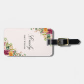 Étiquette À Bagage Fleurs Roses élégantes Floral Botanical (Devant horizontal)