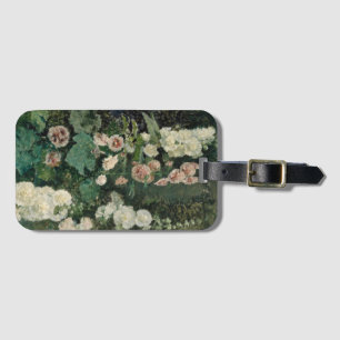 Étiquette À Bagage Fleurs Roses Hollyhock