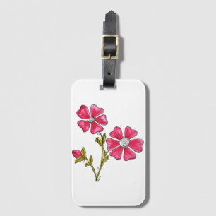 Étiquette À Bagage Fleurs roses mignonnes