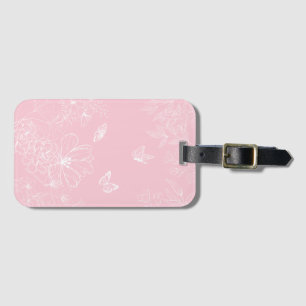 Étiquette À Bagage Fleurs roses Motif, Floral, Motif, Minimaliste