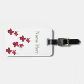 Étiquette À Bagage Fleurs rouges (Devant horizontal)