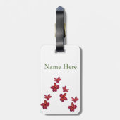Étiquette À Bagage Fleurs rouges (Dos Vertical)
