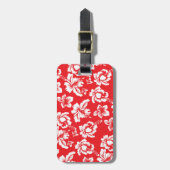 Étiquette À Bagage Fleurs rouges hawaïennes (Devant Vertical)