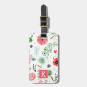 Étiquette À Bagage Fleurs sauvages botaniques imprimés (Devant Vertical)