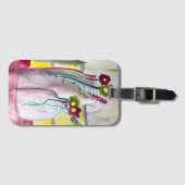 Étiquette À Bagage Fleurs sauvages dans le vase art abstrait (Devant Horizontal)