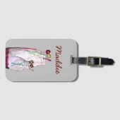 Étiquette À Bagage Fleurs sauvages d'aquarelle Whimsical en vase (Devant Horizontal)