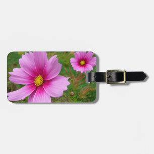 Étiquette À Bagage Fleurs sauvages de cosmos rose